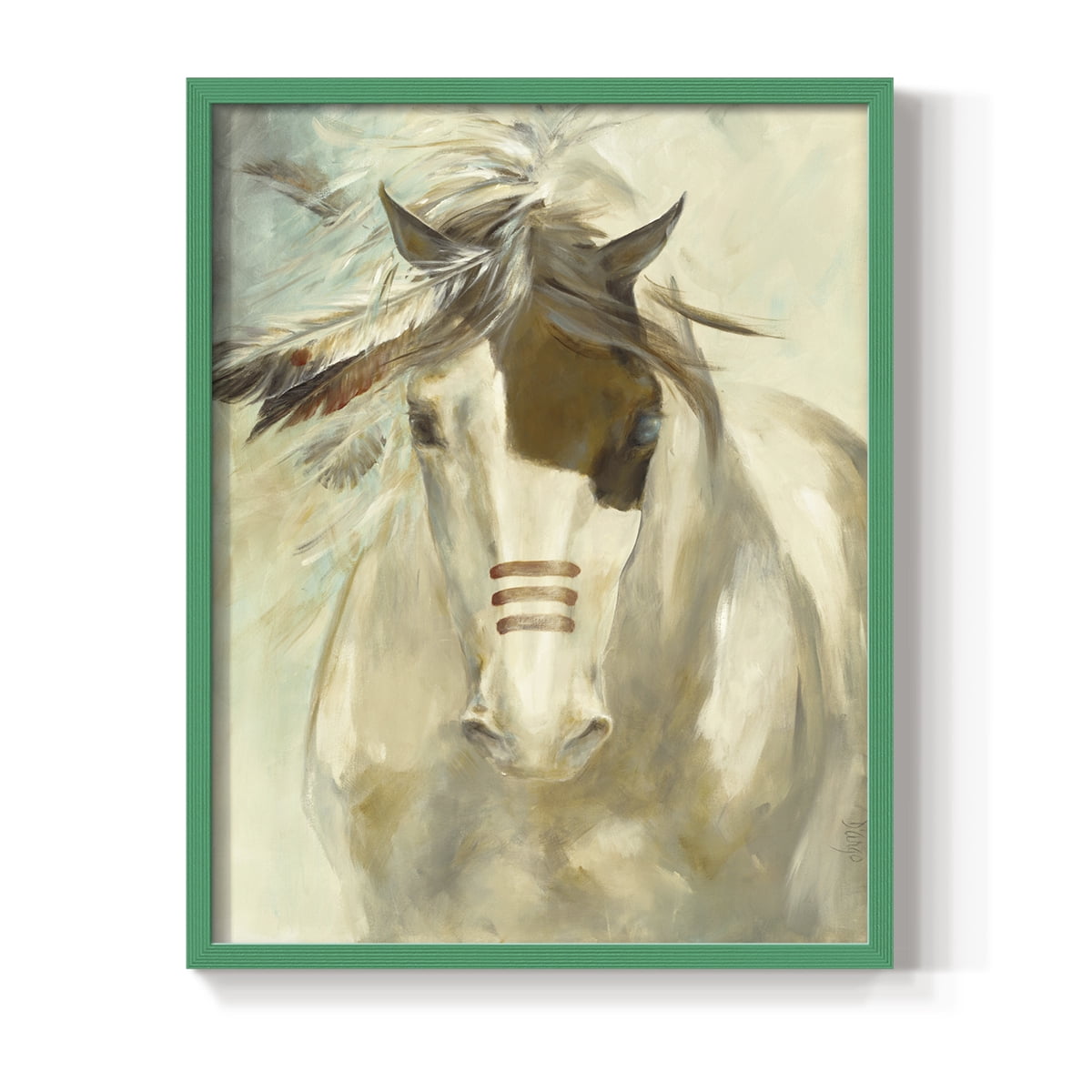 Warrior Framed Print in Green Solid Wood 11 x 14 Framed Print
