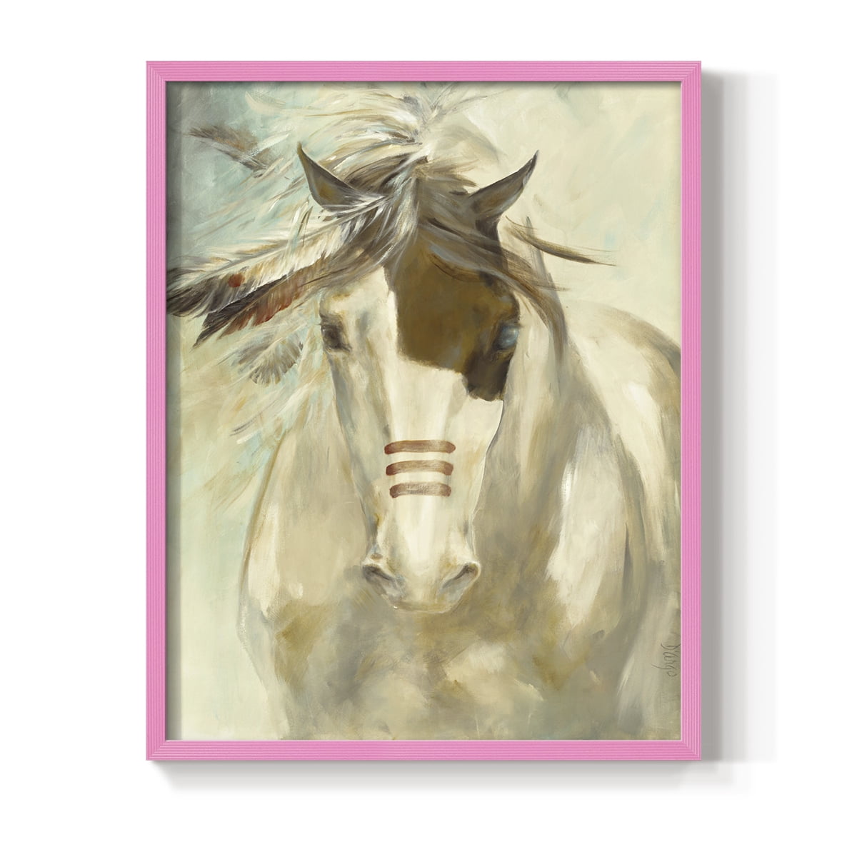 Warrior Framed Print in Pink Solid Wood 11 x 14 Framed Print