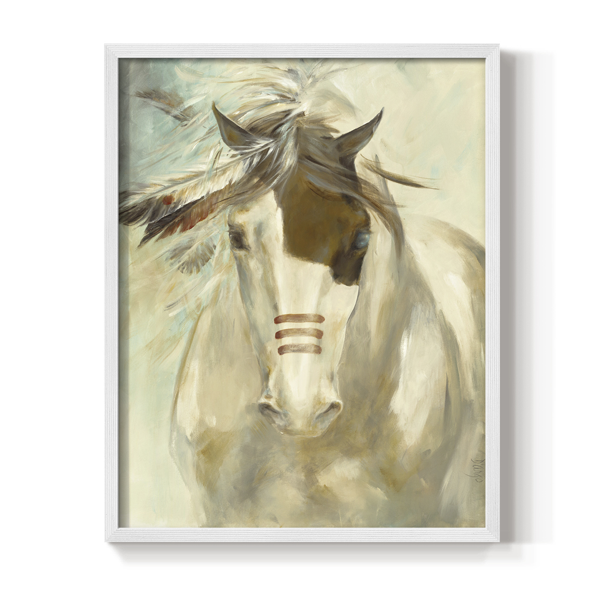 Warrior Framed Print in White Solid Wood 11 x 14 Framed Print
