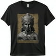 Warrior Greek Statue Warrior Helmet Golden Temple Black TShirt Ancient