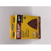 Warrior Hook and Loop Triangle Sanding Pads, 80 Grit Medium Aluminum Oxide, 6 Vacuum Holes, For Dry Applications, 3-3/4 Inch, Pack of 5