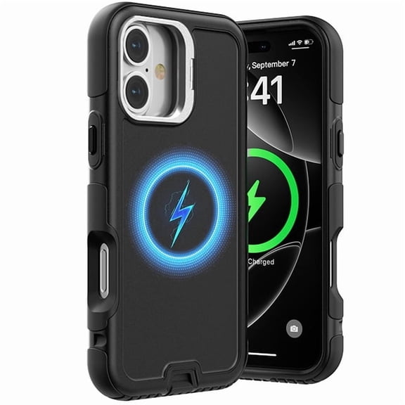 Warrior Hybrid Heavy Duty Magnetic Case for iPhone 17 - Black