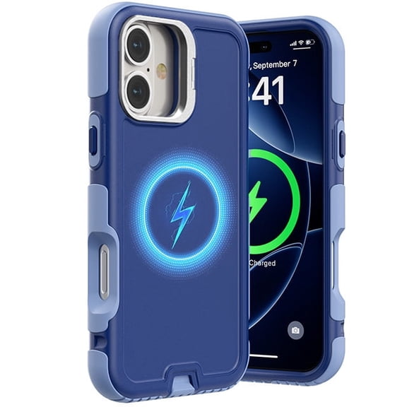 Warrior Hybrid Heavy Duty Magnetic Case for iPhone 17 - Blue
