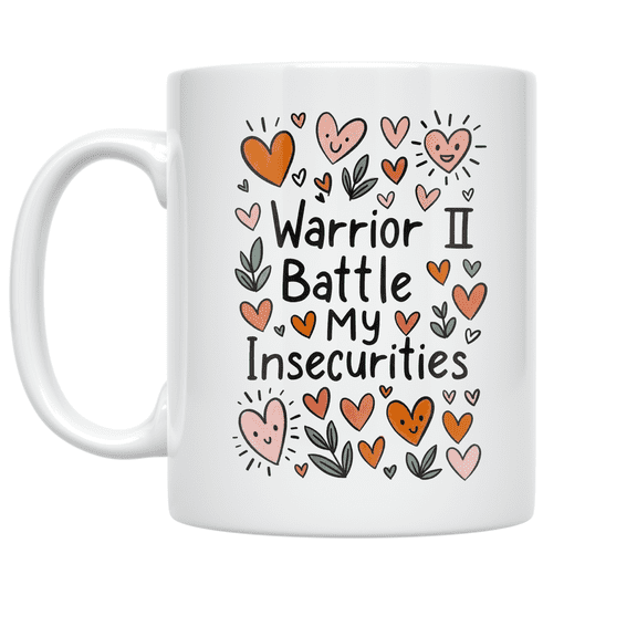 Warrior II Battle My Insecurities - Mindfulness Seeker - 11 oz Ceramic Coffee Mug