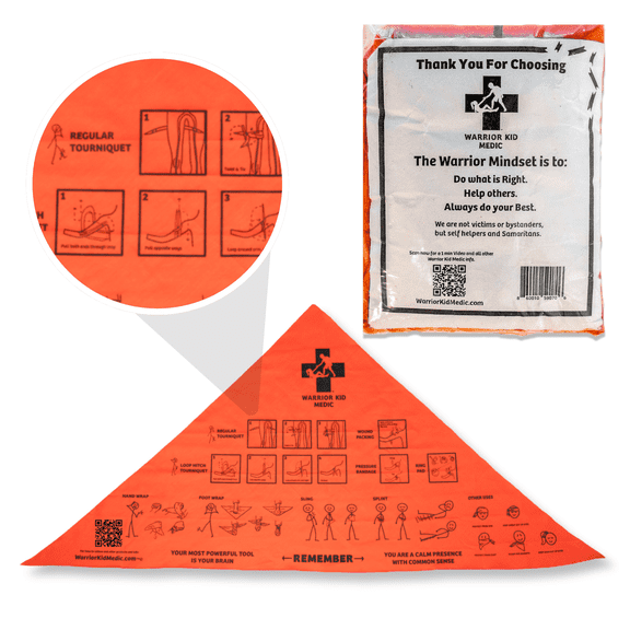 Warrior Kid Medic First Aid Triangular Bandage 100% Cotton, 1-Pack