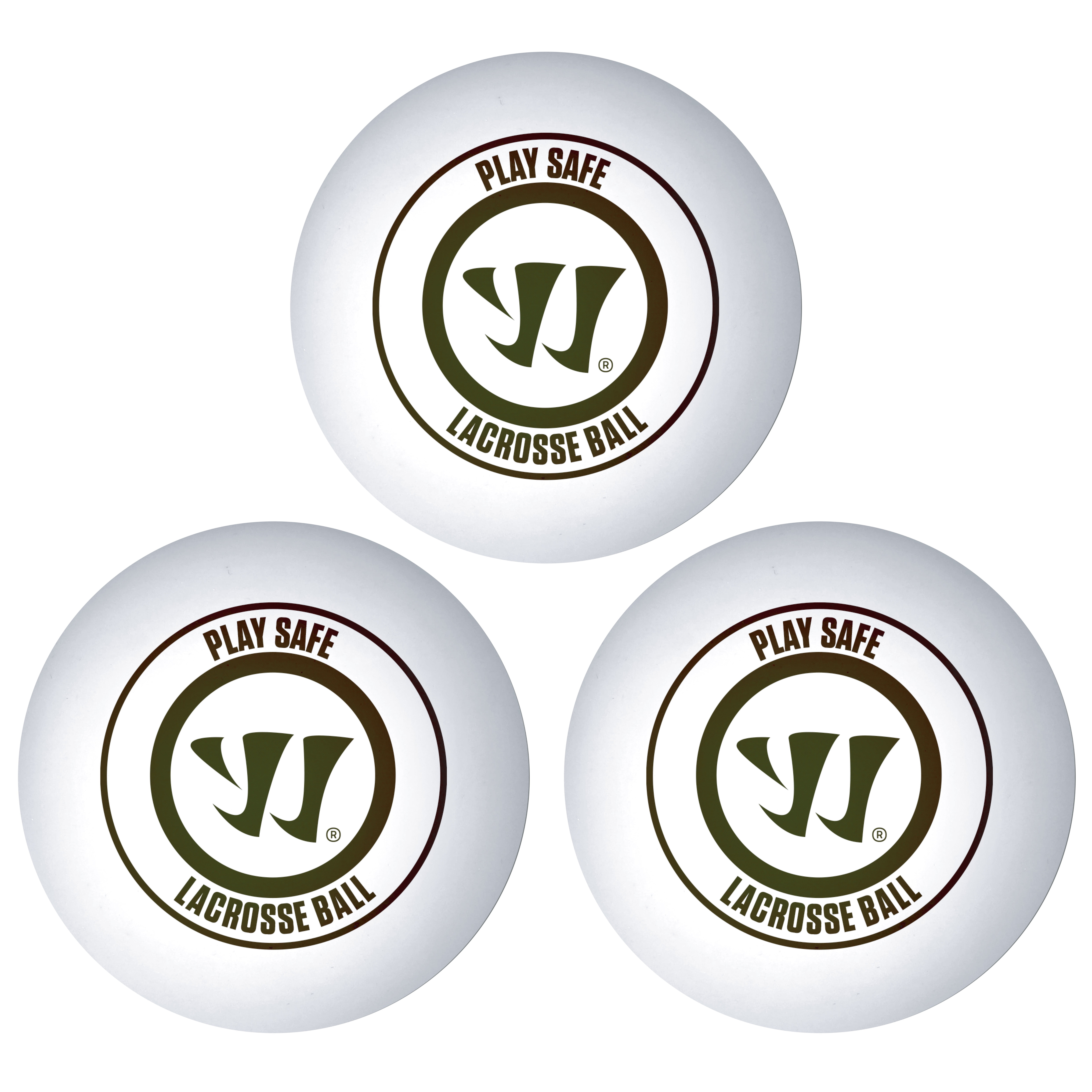 Warrior Lacrosse 3pk PlaySafe Balls - White - Rubber Recreational and Training Balls in Mesh Bag