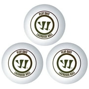Warrior Lacrosse 3pk PlaySafe Balls - White - Rubber Recreational and Training Balls in Mesh Bag