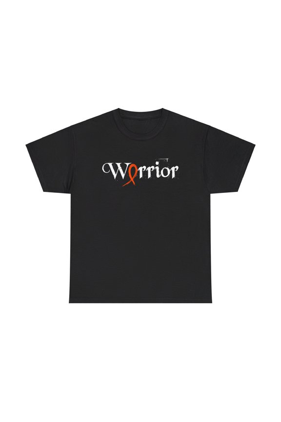 Warrior Leukemia Cancer Awareness Month Orange Ribbon Tee