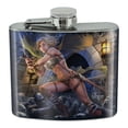 thumbnail image 1 of Warrior Maiden Zombie Undead Slayer Fantasy Stainless Steel 5oz Hip Drink Kidney Flask, 1 of 4