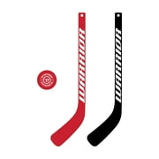 Warrior Mini Hockey Player Stick Set - 2 Mini Player Sticks 1 Red and 1 Black, 1 Red Ball