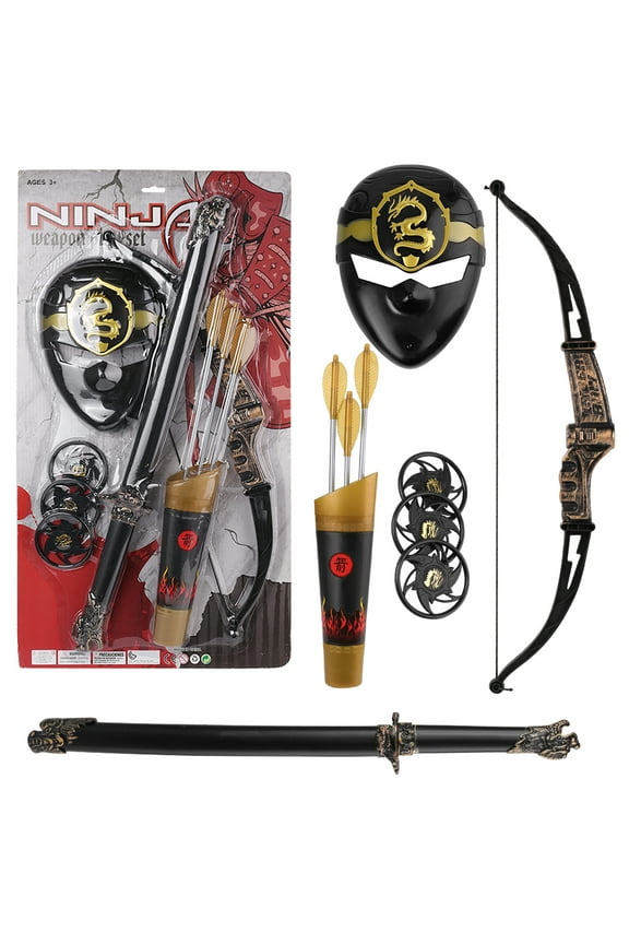Warrior Ninja Kids Pretend Role Play Toy Costume Include Arrow