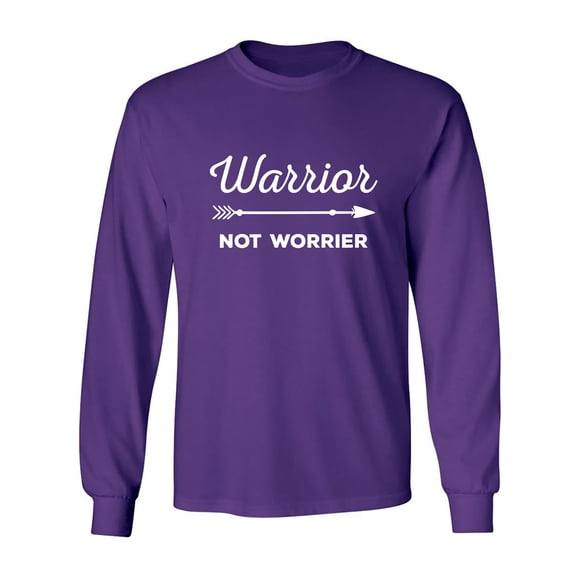 Warrior Not Worrier Adult Long Sleeve T-shirt