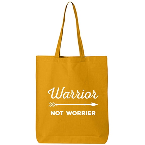 Warrior Not Worrier Cotton Canvas Tote Bag