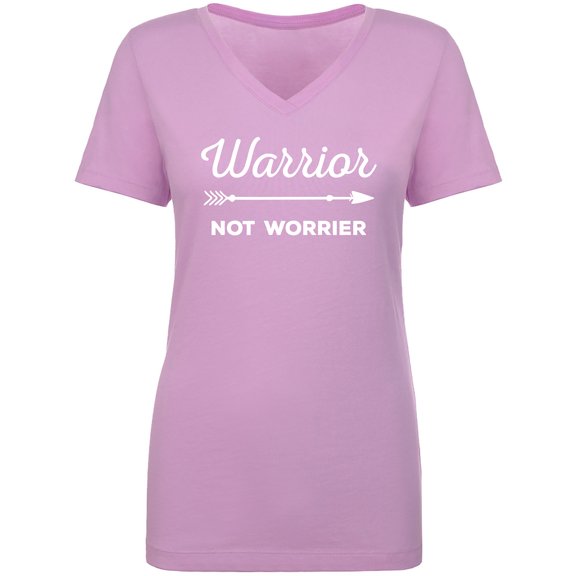 Warrior Not Worrier Womens V-Neck T-Shirt