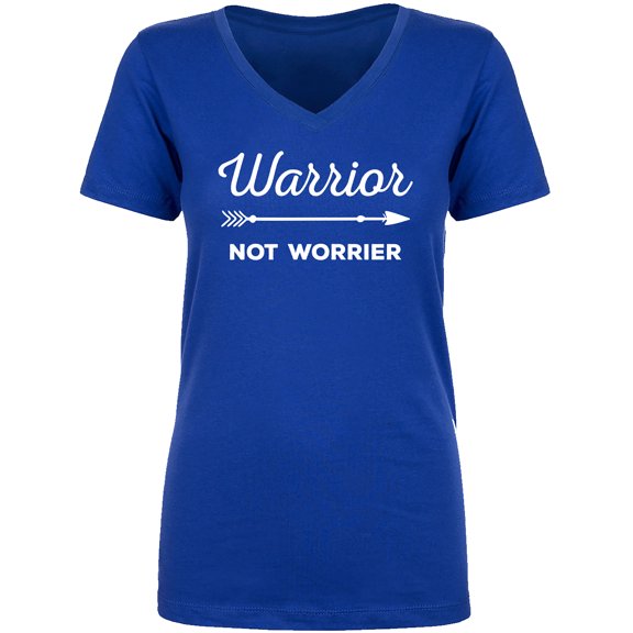 Warrior Not Worrier Womens V-Neck T-Shirt
