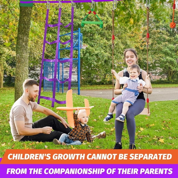 Warrior Obstacle Course for Kids - Slackline 52ft with 9 Accessories