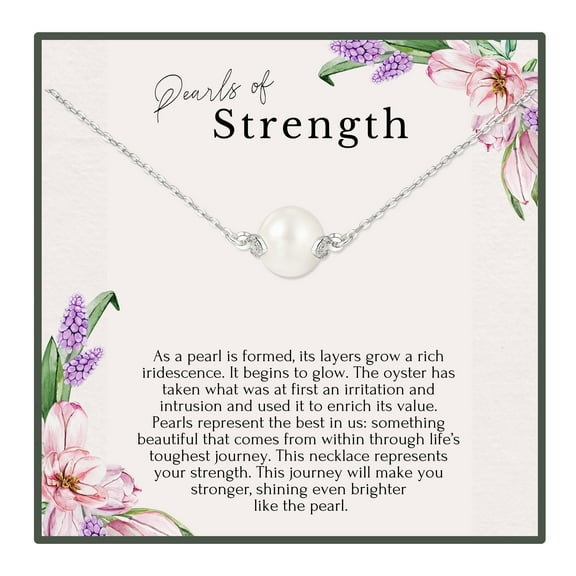 HOPE LOVE SHINE Pearls of Strength Necklace – Encouragement Gift for Her – Healing Jewelry for Recovery