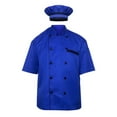 thumbnail image 1 of Warrior Point Modeling Men Chef Jacket Half Sleeves in 10 Colours Chef Coat with Cap Size (S-6XL), 1 of 7