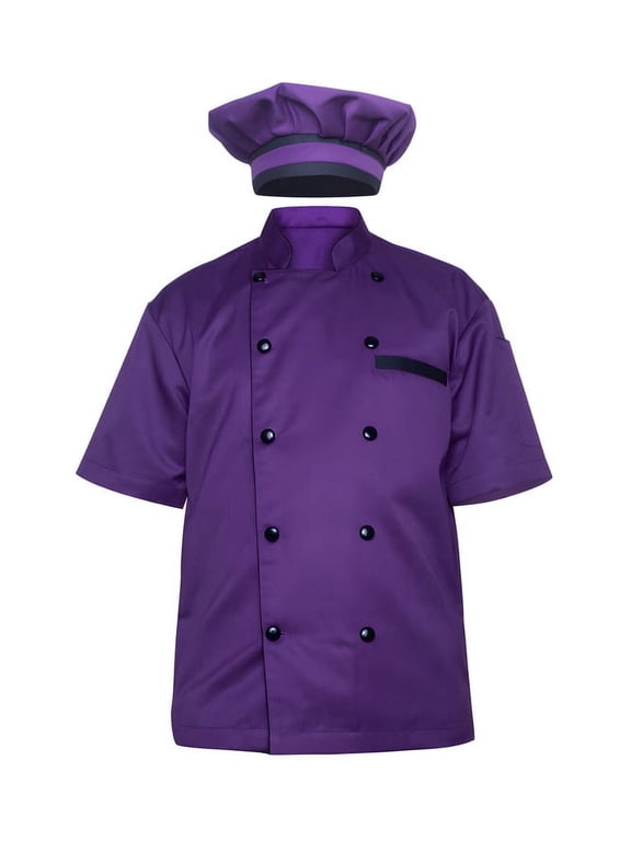 Warrior Point Modeling Men Chef Jacket Half Sleeves in 10 Colours Chef Coat with Cap Size (S-6XL)