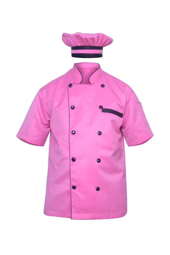 Warrior Point Modeling Men Chef Jacket Half Sleeves in 10 Colours Chef Coat with Cap Size (S-6XL)