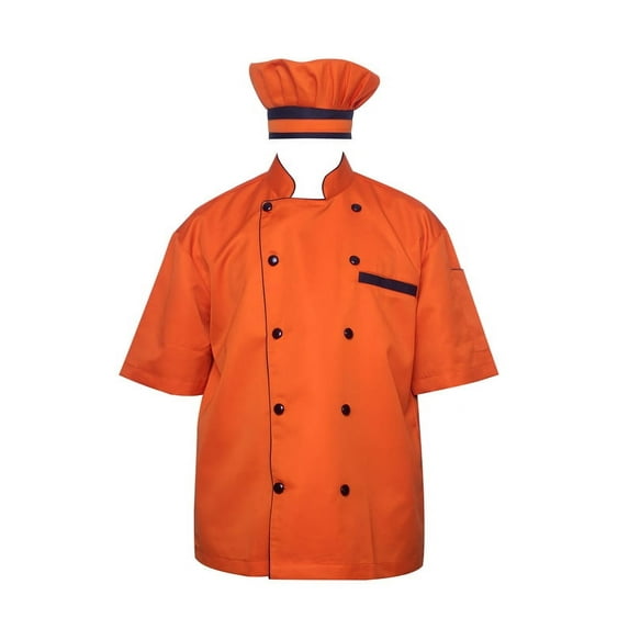 Warrior Point Modeling Men Chef Jacket Half Sleeves in 10 Colours Chef Coat with Cap Size (S-6XL)