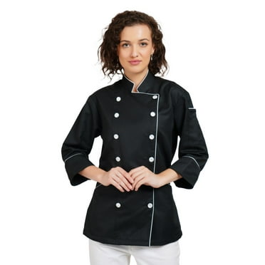 Warrior Point Women's Chef Coat,Multi Colours 3/4 Sleeve Chef Jacket, Uniform for Food Service, Caterers, Bakers