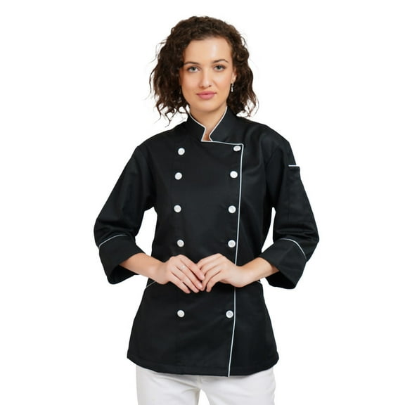 Warrior Point Women's Chef Coat,Multi Colours 3/4 Sleeve Chef Jacket, Uniform for Food Service, Caterers, Bakers