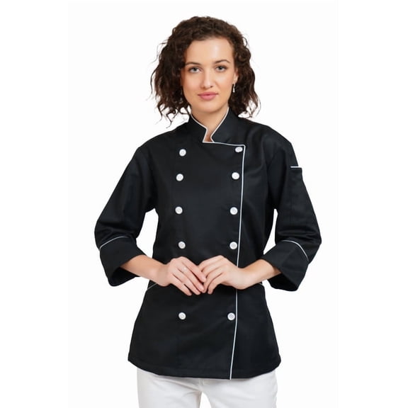 Warrior Point Women's Chef Coat,Multi Colours 3/4 Sleeve Chef Jacket, Uniform for Food Service, Caterers, Bakers