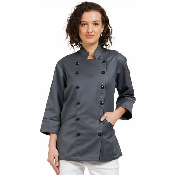 Warrior Point Women's Chef Coat,Multi Colours 3/4 Sleeve Chef Jacket, Uniform for Food Service, Caterers, Bakers