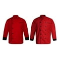 thumbnail image 1 of Warrior Point men's multicolor with Black Piping 3/4 Sleeve Chef Coat (set of 2 pcs) Kitchen Bakery & Professional Chef coat, 1 of 4