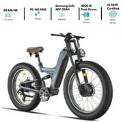 Warrior Pro Mountain eBike 2025|Dual Motor Electric Bike 1440wh Samsung Cells Battery Peak 3500W, 100-150 KM Long Range, 60KMH Speed Full Suspension with Hydraulic Disc Brake-Blue
