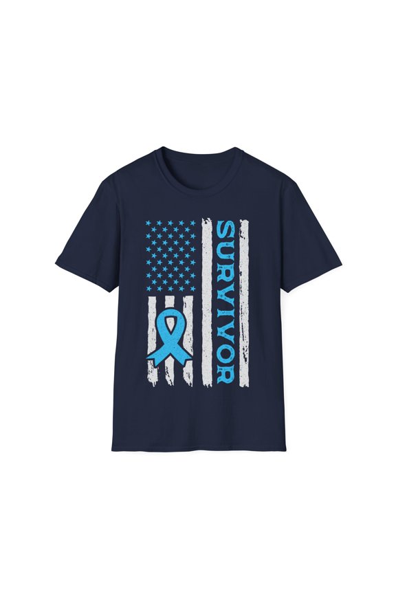 Warrior Prostate Cancer Awareness Month Blue Ribbon TShirt