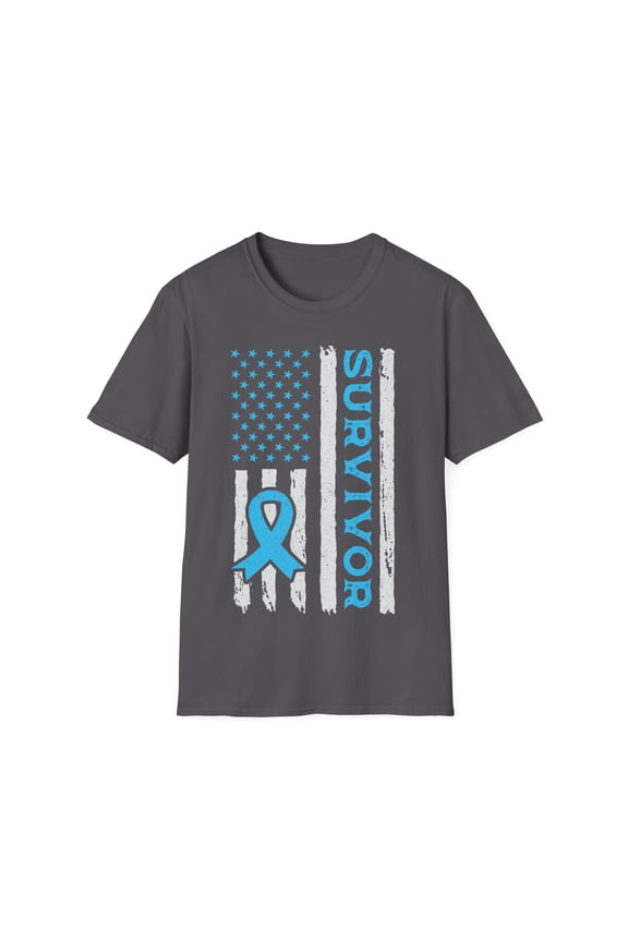 Warrior Prostate Cancer Awareness Month Blue Ribbon TShirt