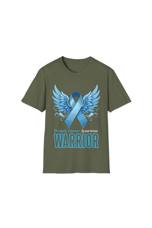 Warrior Prostate Cancer Awareness Month Blue Ribbon TShirt