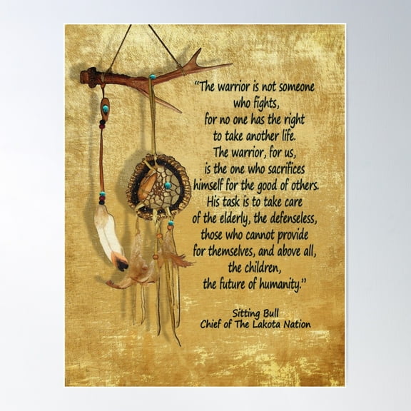 Warrior Quote Dream-Catcher Motivational Poster Wall Art, Modern Wall Decor For Living Room Bedroom, 8x12 UNFRAMED
