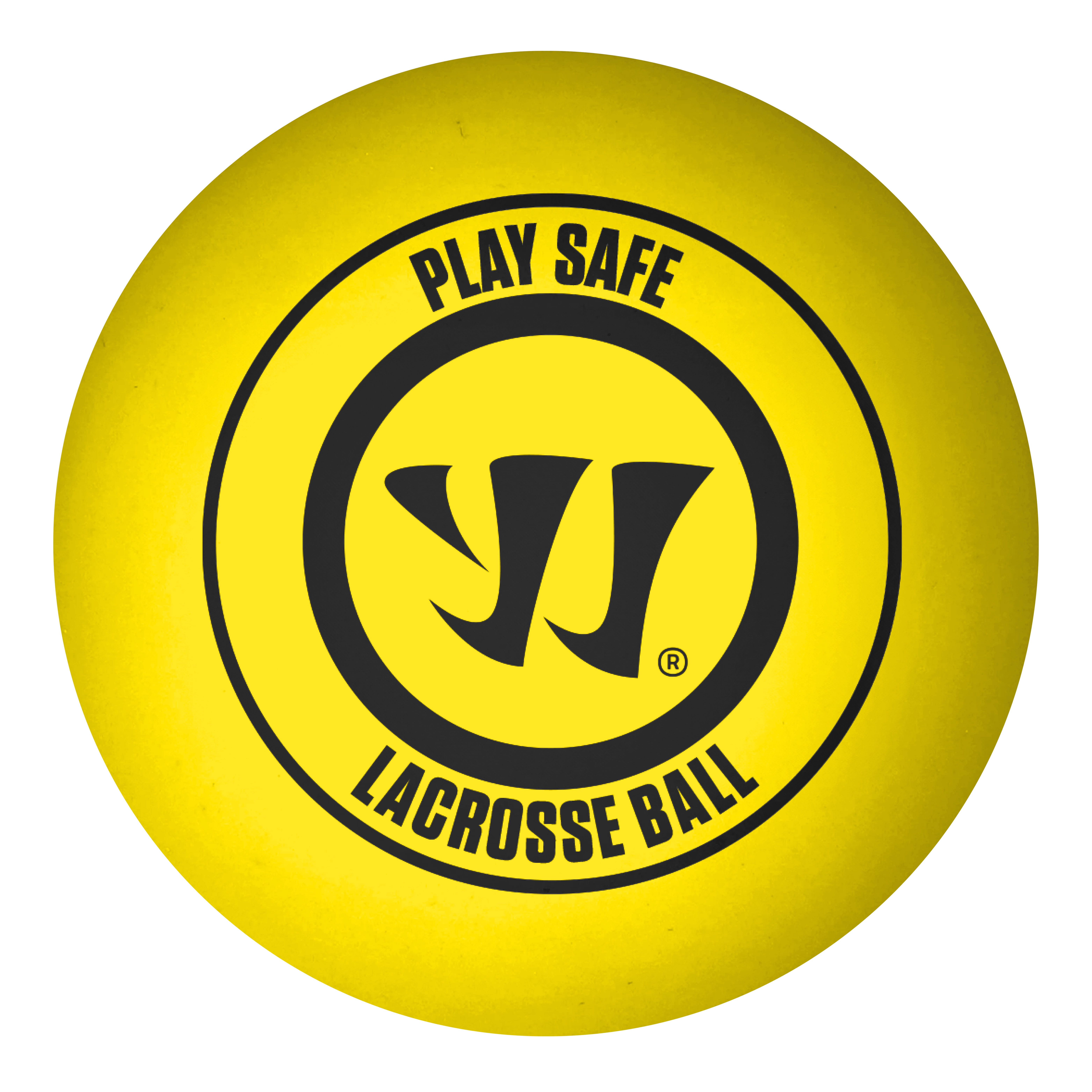 Warrior Recreational Lacrosse Ball - Yellow - Play Safe Rubber Full Size 2.5" Ball
