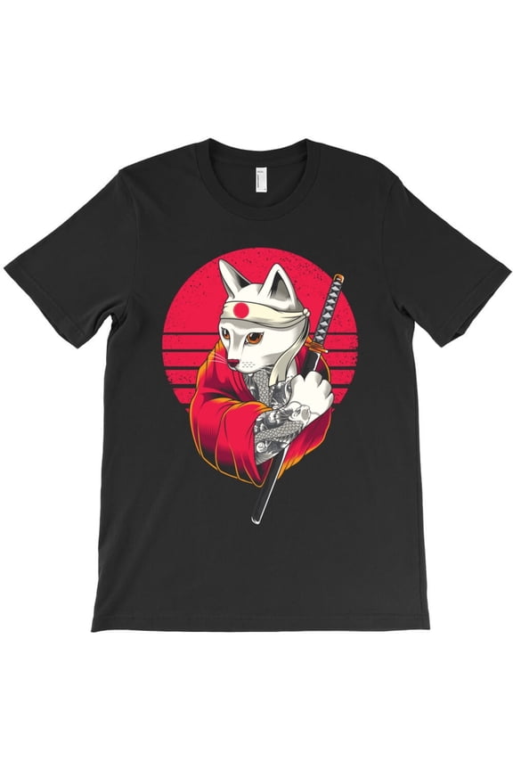Warrior Samurai Cat Funny Japan Animal Pet Lover Graphic H14960 Unisex T-Shirt, Up to 5XL Available