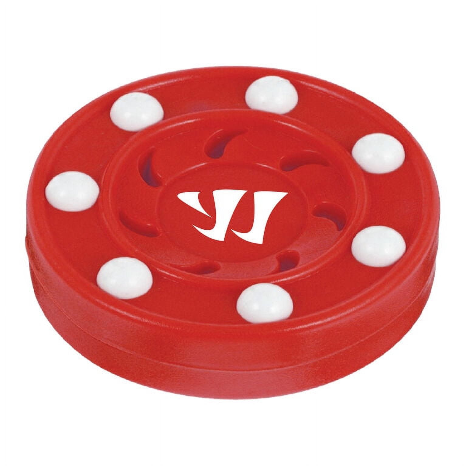 Warrior Street Hockey Glider Puck 3" x 1" - Red with White Glide-tech balls Indoor/Outdoor All Ages