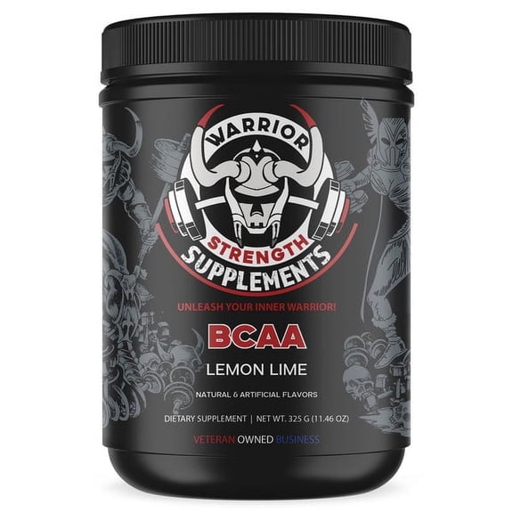 Warrior Strength Supplements - BCAA Lemon Lime Powder - 50 Servings | Workout Supplement