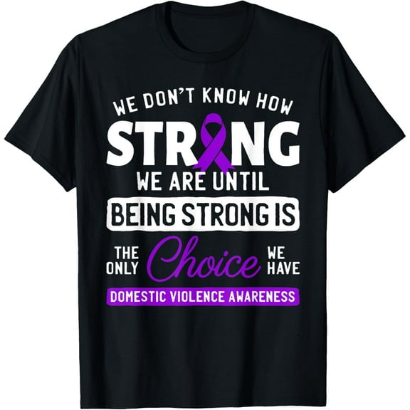 Warrior Survivor Domestic Violence Awareness Purple Ribbon T-Shirt