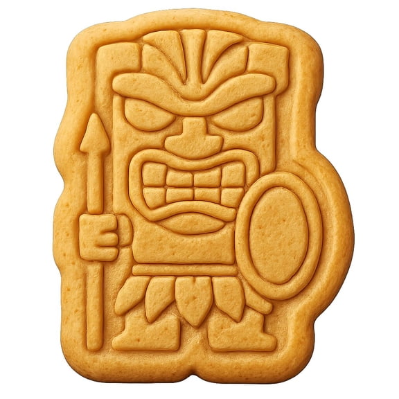 Warrior Tiki Cookie Cutter & Stamp, Fondant & Clay - 3.2x4"