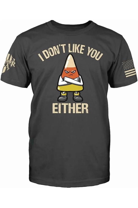 I Don’t Like You Either T-Shirt – Premium Gray Graphic Tee for Men, Soft Cotton Blend, Regular Fit, 5X-Large
