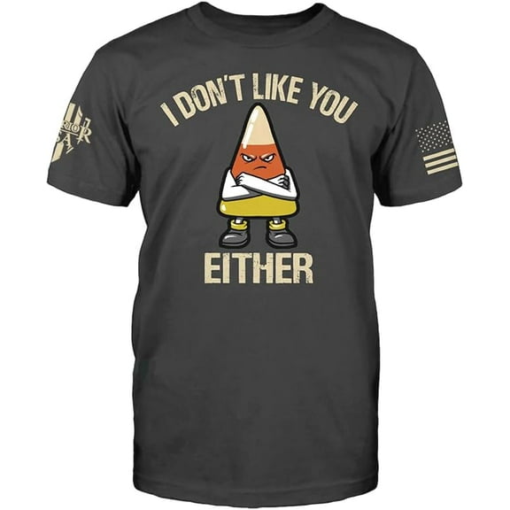 Warrior USA I Don’t Like You Either T-Shirt – Premium Gray Graphic Tee for Men, Soft Cotton Blend, Regular Fit, Medium