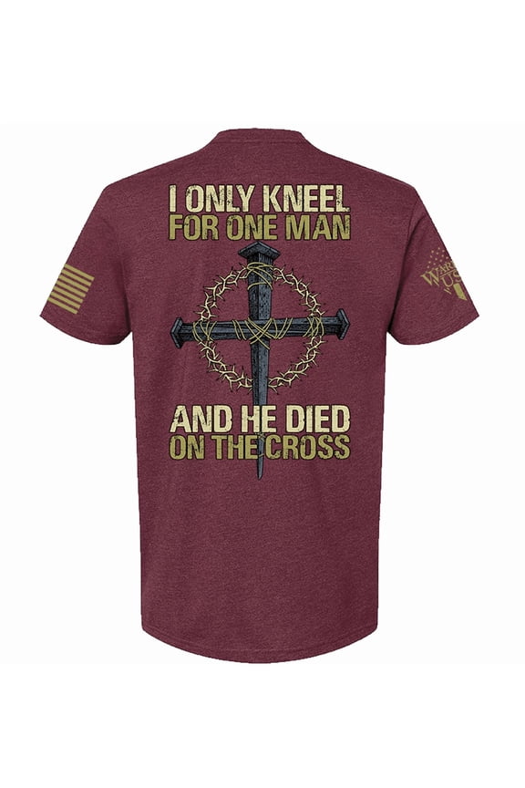 I Only Kneel for One Man 60/40 Cotton-Polyester Blend (US, Alpha, 4X-Large, Regular, Regular, Maroon)