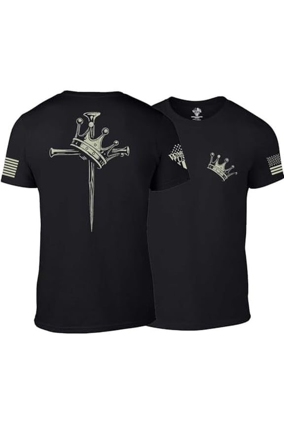 Jesus is King - Cotton Blend, Screen Printed in The USA, American Made, Regular Fit, Black, 5X-Large