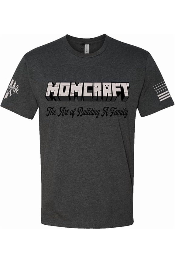 Momcraft Uni Sex Shirt - Cotton Blend, Screen Printed in The USA, American Made, Regular Fit, Gray, Small