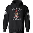 thumbnail image 1 of Warrior USA | Snitches Get Stitches Hoodie – Black, Cotton Blend, Screen Printed in The USA, American Made, Regular Fit, X-Large, 1 of 1