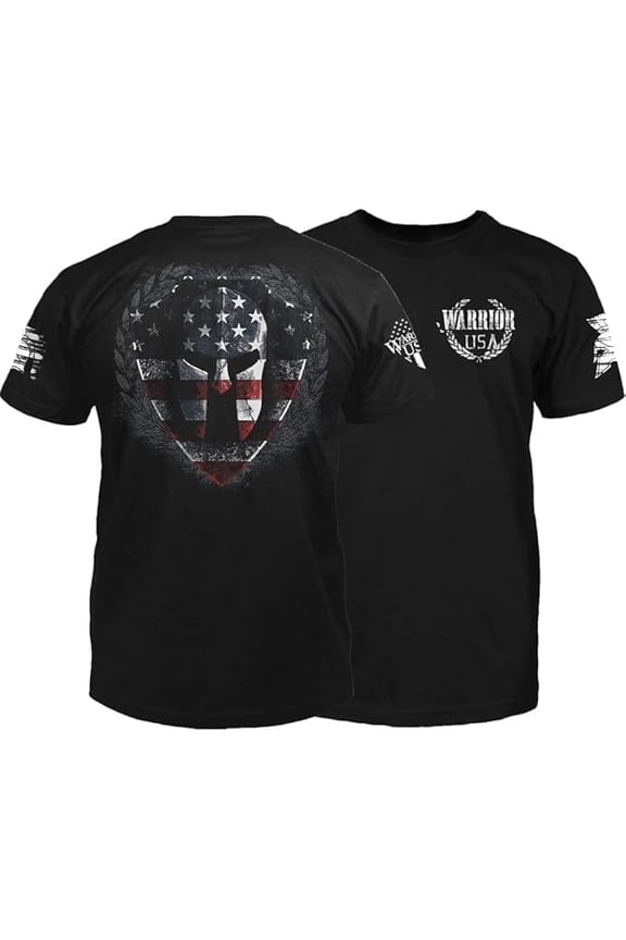 Spartan Helmet - Cotton Blend, Screen Printed in The USA, American Made, Regular Fit, Black, 5X-Large