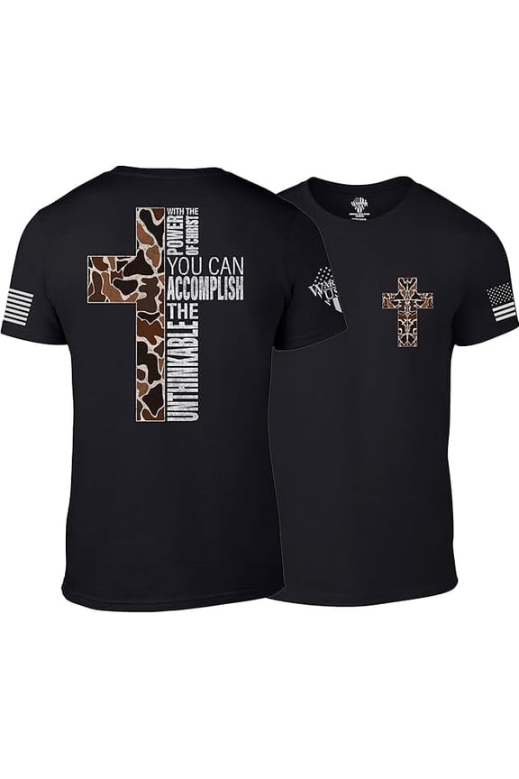 Unthinkable Cross - Cotton Blend, Screen Printed in The USA, American Made, Regular Fit, Black, 5X-Large