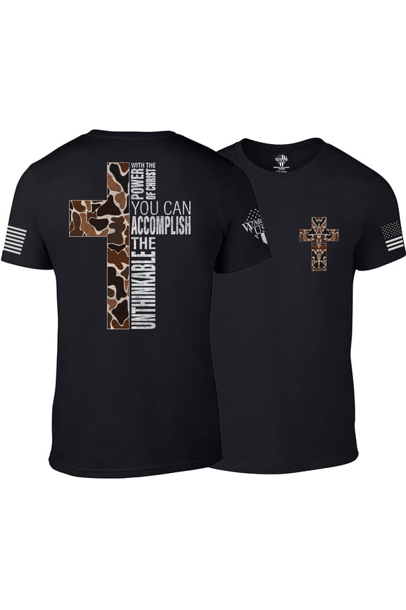 Unthinkable Cross - Cotton Blend, Screen Printed in The USA, American Made, Regular Fit, Black, Large